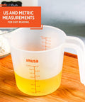 Two Cup Measuring Cup With Clear Ounces And Milliliters Markings For Liquid And Dry Ingredients Durable Polypropylene Kitchen Tool