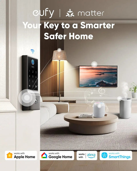 Zero Sweat Plug And Play Keyless Entry Door Lock With Fingerprint Scanner And Built In Wireless Hub For Smart Home Automation Compatible With Apple Home Alexa And Google Front Back Door Deadbolt Upgrade Rock Solid Security