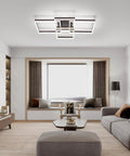 Modern Dimmable LED Flush Mount Ceiling Light 2x2 Square Acrylic Lamps For Living Room 3000K To 6000K Warm To Cool White Finish