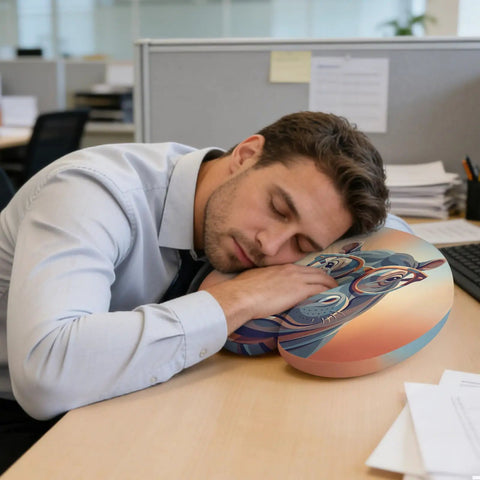 U Shaped Travel Pillow With Memory Foam Core Orange Hippo Animal Design Neck Pillow For Airplane Car Office Or Home Use Ultra Cozy Support For Head Neck Comfort And Quick Naps in office setting