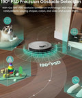 LiDAR Robot Vacuum And Mop With 10000Pa Suction 75 Day Self Emptying Base 360 Degree Mapping 240 Minute Runtime Perfect For Pet Hair And Carpets WiFi Alexa App Control M2S Plus detecting obstacles on hardwood floor.