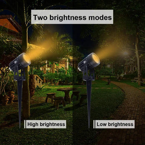 Built Tough Metal Solar Spot Lights Outdoor With 9.8 Foot Cable Low Voltage IP65 Waterproof Landscape Lighting in dual brightness mode