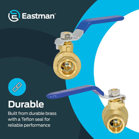 Heavy Duty Full Port Brass Ball Valve 1/2 In Sweat To 1/2 In Sweat Inline Plumbing Valve For Residential And Commercial Systems