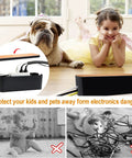 Cable Management Kit With Three Boxes And 128 Pieces To Hide Wires Cord Organizer Set For Home And Office ABS Safe Material Large Medium Small Compartments Black used for safety around pets and children.