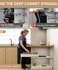 Total Game Changer Expandable Pull Out Cabinet Organizer With Heavy Duty Adhesive Backing For Deep Kitchen Drawers in use.