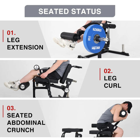 Leg Extension And Curl Machine For Home Gym With Adjustable Seat And Backrest Durable 14 Gauge Steel Construction Ergonomic Handles