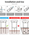 Installation guide for Smart Soil Sensor With Real Time App Monitoring For Garden Farm And Greenhouse, Moisture Meter And Temperature Sensor, WiFi Enabled Soil Tester For Plant Care, Alexa And Google Home Compatible, showing correct and incorrect placement.