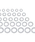 Front view: 30-piece manganese steel wedge lock washer set, sizes M8–M20.