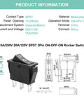 5 Pack SPDT 3 Pins 3 Position ON OFF ON Toggle Rocker Switches For Car Boat And Marine Use technical diagram view