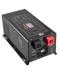Hardcore Workhorse 3000W Pure Sine Wave Inverter Charger Converts 12V Direct Current To Straight 120V Household Power For Rv Campers And Home Backup With Bright Lcd Screen And Wireless Remote side view showing connections and LCD display