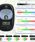 7-In-One Soil Test Kit with LCD display, showing moisture, pH, sunlight intensity, and fertility for home garden use.