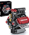 V8 Engine Building Set That Runs Build Your Own 8 Cylinder Engine With Battery And Motor 478 Pieces STEM Toy For Kids And Adults