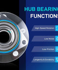 Front wheel hub bearing assembly 2-pack for Chevy Impala 2000-2011 with features: high-speed, low noise, low-friction, durable