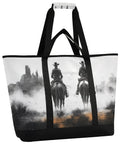 Western Desert Cowboy Style Insulated Cooler Bag with large capacity featuring a cowboy scene, leak-proof design for travel and camping.