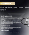 VVT Solenoid Replacement For Acura CL MDX RL TL Accord Odyssey Pilot Ridgeline 3L Direct Drop-In Fit 2000-2008 Models 12582258 36171P8EA01 TS1156 VVS189 918-082 Camshaft Position Actuator image showing complete assembly and features.
