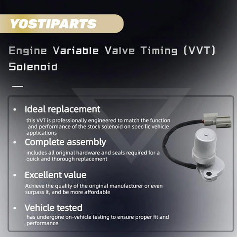 VVT Solenoid Replacement For Acura CL MDX RL TL Accord Odyssey Pilot Ridgeline 3L Direct Drop-In Fit 2000-2008 Models 12582258 36171P8EA01 TS1156 VVS189 918-082 Camshaft Position Actuator image showing complete assembly and features.