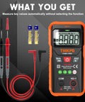 DIY Ready Digital Multimeter With 4000 Counts, NCV, Auto Ranging And Manual Mode, True RMS Readings, Backlit LCD, test leads included