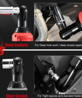 Comparison of deep and short sockets with 20V Cordless Ratchet Wrench Kit With A Badass Brushless Motor, 60 Ft Lbs Torque