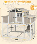 Large Chicken Coop With Four Nesting Boxes For Four To Six Hens Outdoor Wooden Poultry Cage With Pull Out Tray dimensions