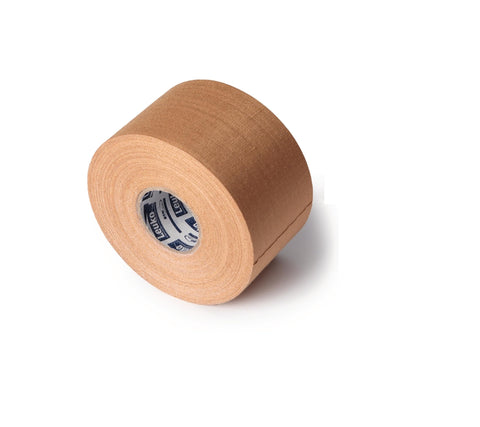 Roll of beige Rigid Medical Tape For Joint Stabilization And Injury Prevention Non Elastic Sports Tape Hand Tearable 1.5 Inch By 15 Yards
