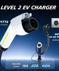 Level 2 Ev Charger 40 Amp 9.6Kw Wall Mount Home Charging Station J1772 Connector with NEMA 14-50 Plug and adjustable current.
