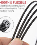 Close-up of flexible black stainless steel cable from 1000 Feet Black Stainless Steel Cable Kit for Deck Railing 1/8 Inch 7x7 Wire Rope T316