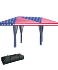 10 By 20 Pop Up Canopy Tent With Netting Heavy Duty Party Shelter For Backyard Patio And Garden Instant Sun Shade With Carry Bag American Flag Design