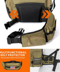 Close-up of detachable waist pack on Fishing Tackle Backpack With 4 3600 Tackle Boxes Rod Holder And 43L Waterproof Large Gear Bag