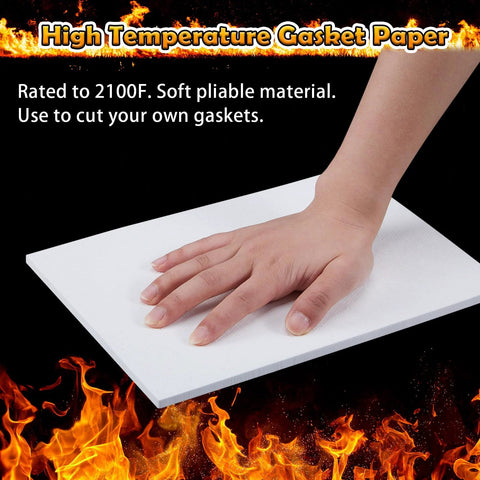 White high-temperature gasket paper sheet, 1/4 inch thick, for stove, boiler, and furnace gaskets