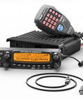 Dual Band Mobile Radio Transceiver With 50W High Power For UHF And VHF Amateur Ham Radio, with mic and programming cable