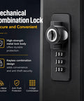 Heavy Duty Steel EV Charger Enclosure Weatherproof Outdoor Charging Station Box With Secure Keyless Combo Lock close-up of mechanical combination lock