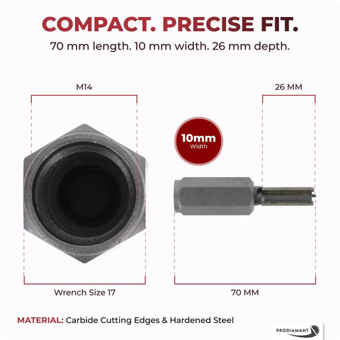 Fast Mortar Joint Cleaner Tool With 8mm Carbide Cutter For Brick And Masonry, 26mm Length, Compact Fit, Hardened Steel Material