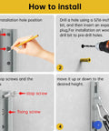 Installation guide for Heavy Duty Wall Mount Resistance Band Anchor Track with steps for secure fitting.