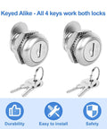 Truck Tool Box Lock Replacement 2 Pack Keyed Alike Five Eighth Inch Cylinder Heavy Duty with keys for toolbox handle latches