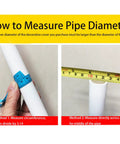 How to measure pipe diameter using tape and ruler for Top Shelf 2 Pack Stainless Steel Split Flange Collar 4 Inch Decorative Wall Pipe Cover.