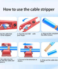 Instructions for using Lvifloae Wire Stripper Machine With Accurate Crimping 360 Degree Rotation Cutting Tool for electrical cables.