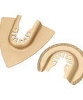 Semicircular and triangular blades from the Do It All Oscillating Saw Blades Set for Wood Plastic Metal Semicircular High Carbon Steel Multitool Attachments Polishing And Grouting Removal Durable Quick Change 10 Piece Pack