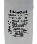 Dual Run Start Capacitor 35 And 5 uF With 5 Percent Tolerance 370 To 450 V CBB65 Round For Condenser Heat Pump Air Conditioner