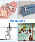 30-pack metal trigger snap hooks, 2.36x0.98 in; front keyring view, side wallet clip, cage install view.
