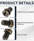 Close-up of Twenty Piece Heavy Duty Ceiling Fan Blade Screws Quarter Twenty Thread By Three Eighth Inch Long Carbon Steel Pan Head Bolts.