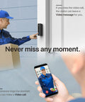 Upgraded 1080P Video Doorbell With Chime Wireless Battery Or Wired Power IP66 Weatherproof, delivery man interaction on phone