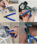LBOKLING 5-inch micro flush cutters, blue handles, 2-pack by Amazon, spring-loaded wire cutters for jewelry making