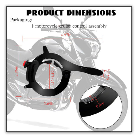 Universal Motorcycle Throttle Lock With Silicone Protective Ring For Hand Fatigue Relief and Grip Friendly Hold