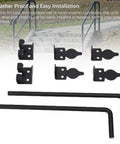 Heavy Duty Cane Drop Bolt for Wooden Gates, Vertical or Horizontal Mount, Weatherproof Steel Gate Drop Rod, Durable Outdoor Fence Locking Hardware For Commercial And Residential Gates, Rustproof, Easy Install, Locking For Outdoor Fences, black steel parts and rods