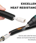 Complete Hella Flexible Split Wire Loom Tubing Kit With Two Heavy Duty Clamps For Easy Car Cable Management And Sweet Wiring Harness Protection Under Hood with heat resistant tubing.