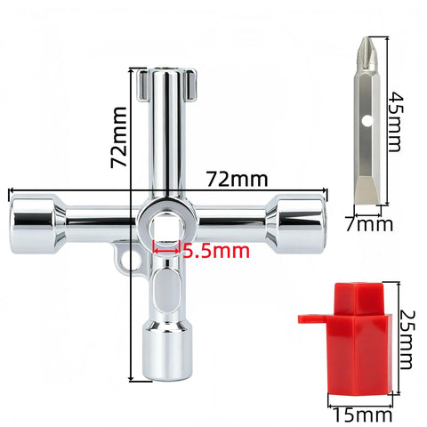 2 Pack 4 Way Sillcock Key Kit For Hose Valves Faucets And Switches With Beaded Chain Must Have Portable Zinc Alloy Water Key
