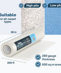 Self Adhesive Carpet Protector Film Heavy Duty Shield For Floors And Stairs No Mess 36x200 Foot Roll with carpet suitability chart