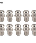 Grease Zerk Kit 10 Pieces Metal Grease Fittings For M6 Straight Grease Gun Accessories Visible in 10PCS Arrangement