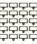 20 Pack Antique Bronze Zinc Alloy Label Frame Drawer Pulls for Drawers and Cabinets in grid layout