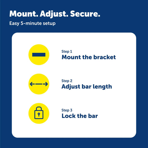 Installation steps for Sliding Glass Pet Door Security Bar Lock No Fuss Easy Install Adjustable Up To 28 Inches Fits Sliding Glass Doors.